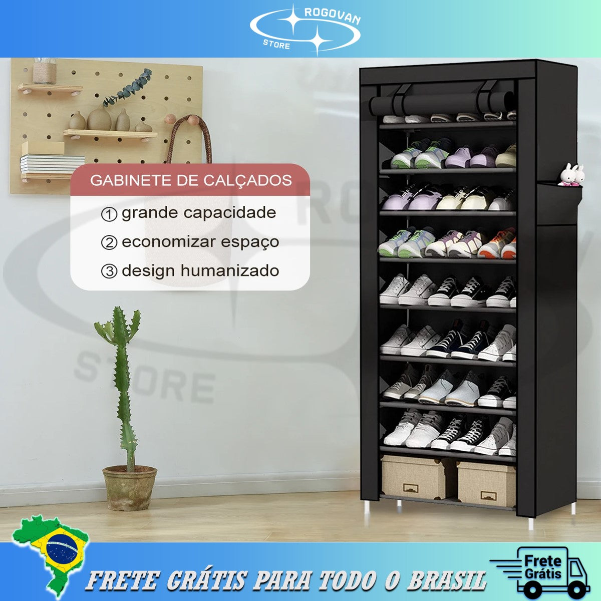 Sapateira com zíper para closet ou lavanderia, sapateira, organizador de bolsas, prateleira para sapatos, móveis para casa, prateleira