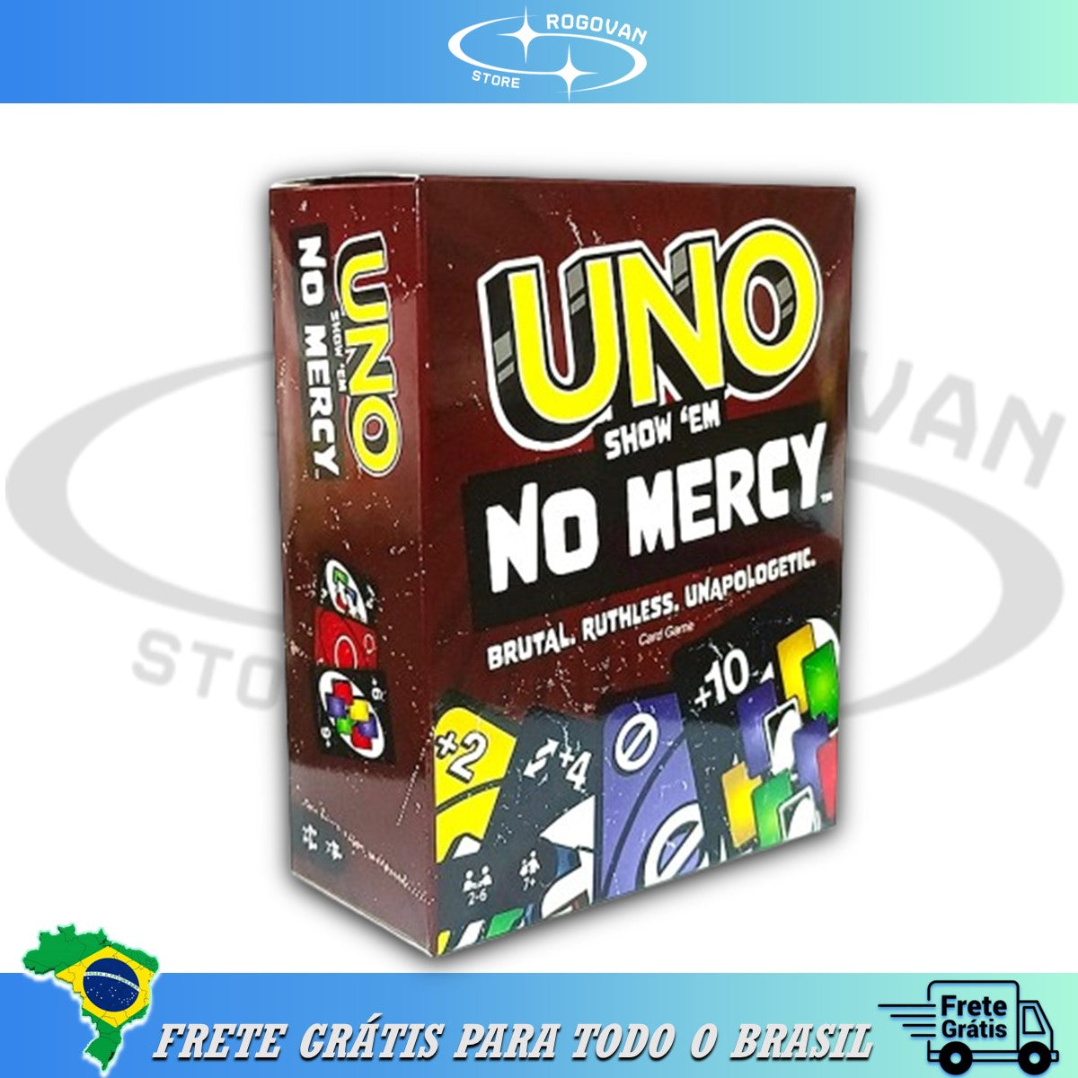 UNO Jogo de Cartas UNo Mercy para Crianças, Adultos & Família, com Cartas Extras e Regras Inovadoras