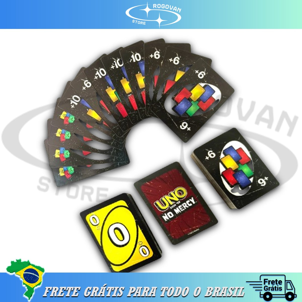 UNO Jogo de Cartas UNo Mercy para Crianças, Adultos & Família, com Cartas Extras e Regras Inovadoras