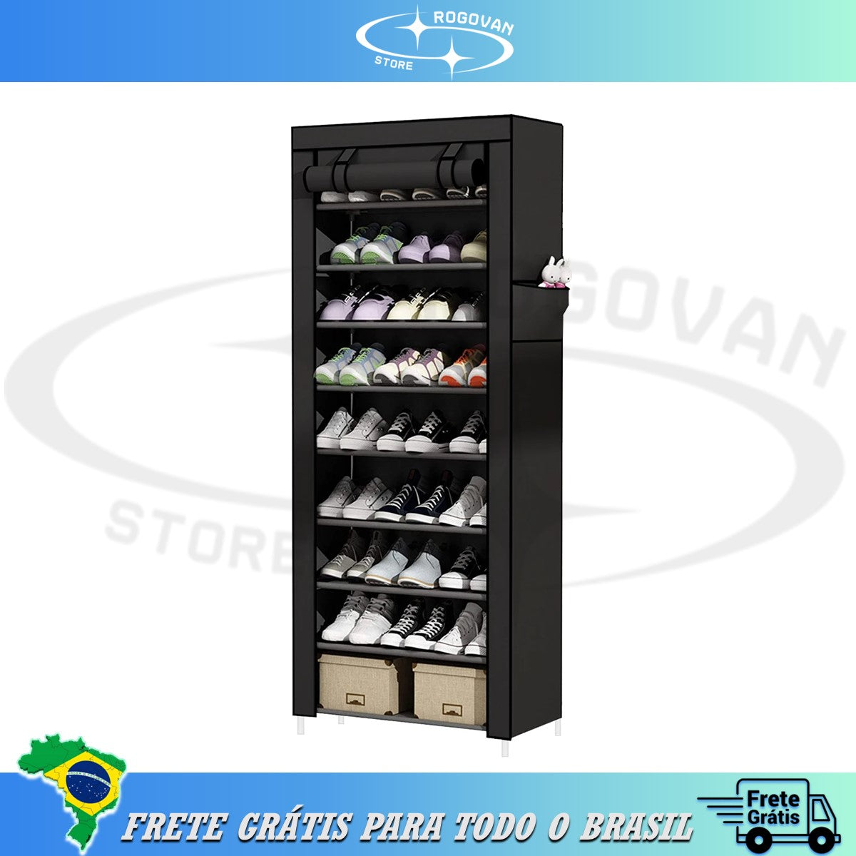 Sapateira com zíper para closet ou lavanderia, sapateira, organizador de bolsas, prateleira para sapatos, móveis para casa, prateleira