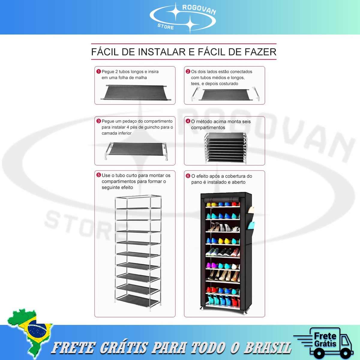 Sapateira com zíper para closet ou lavanderia, sapateira, organizador de bolsas, prateleira para sapatos, móveis para casa, prateleira